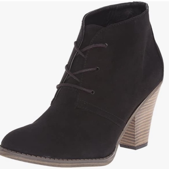Mia Shawna black faux suede tie ankle booties 8.5 - Picture 1 of 7